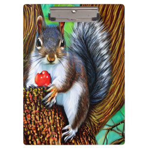 Squirrel on The Tree with Fruit-47566 Clipboard