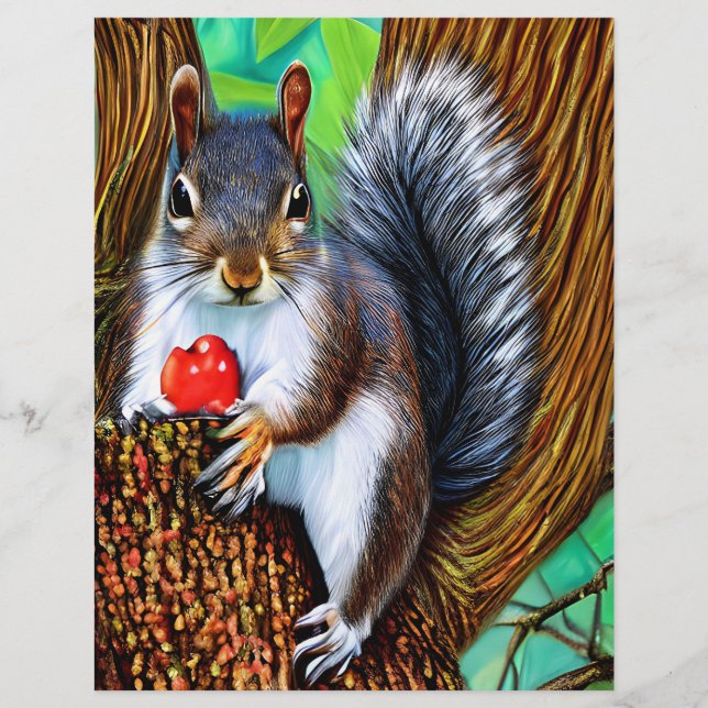 Squirrel on The Tree with Fruit-47566 Letterhead (Front)