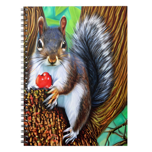 Squirrel on The Tree with Fruit-47566 Notebook (Front)