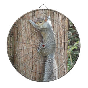 Squirrel on Tree Dartboard With Darts