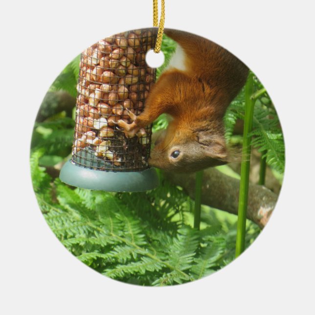 Squirrel Ornament, Not Just For Christmas! Ceramic Ornament (Front)
