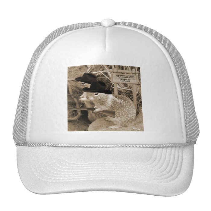 Squirrel Outlaws In The Old West Trucker Hats