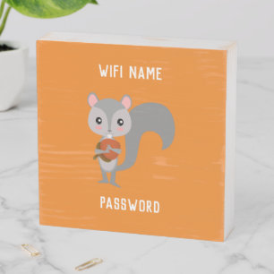 Squirrel Password Wooden Box Sign