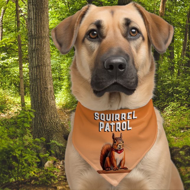 Squirrel  Patrol Funny Dog Pet Bandana Collar (Creator Uploaded)