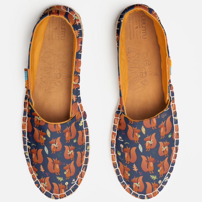 Squirrel Pattern Fun Espadrilles (Fun Squirrell pattern espadrille shoes)