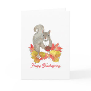 Squirrel Pecan Pie Thanksgiving Card