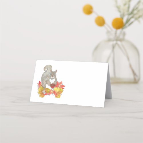 Squirrel Pecan Pie Thanksgiving Place Card