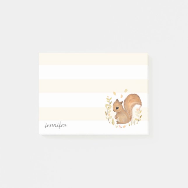 Squirrel Personalize Post-it® Notes (Front)
