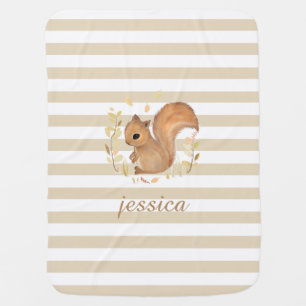 Squirrel Personalized Baby Blanket