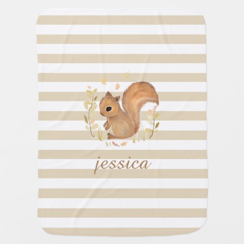 Squirrel Personalized Baby Blanket
