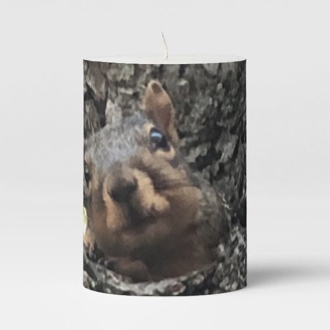 Squirrel Pillar Candle (Front)