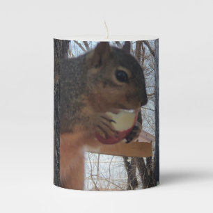 Squirrel  pillar candle