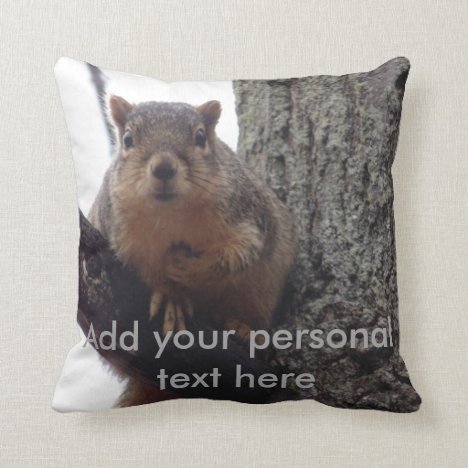 Squirrel pillow with personal text