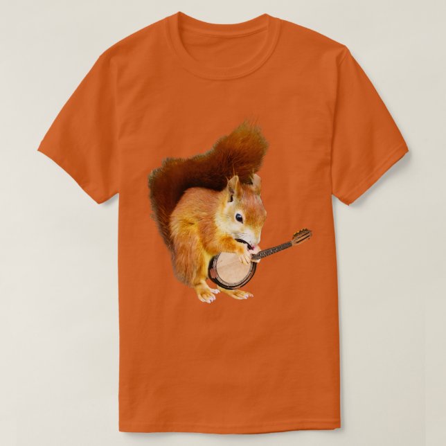 Squirrel Playing Banjo T-Shirt (Design Front)