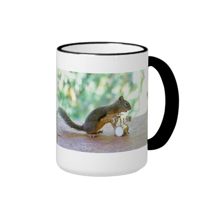 Squirrel Playing Drums Coffee Mug