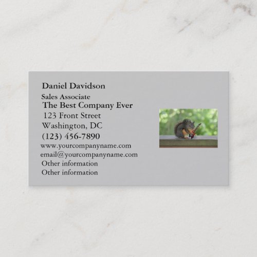 Squirrel Playing Electric Guitar Business Card Template