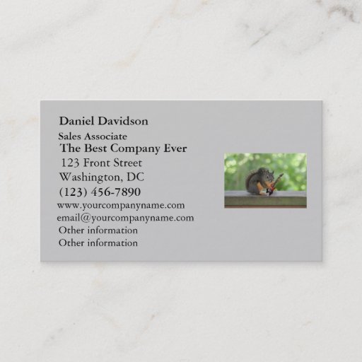 Customizable Squirrel Playing Electric Guitar Business Card Template