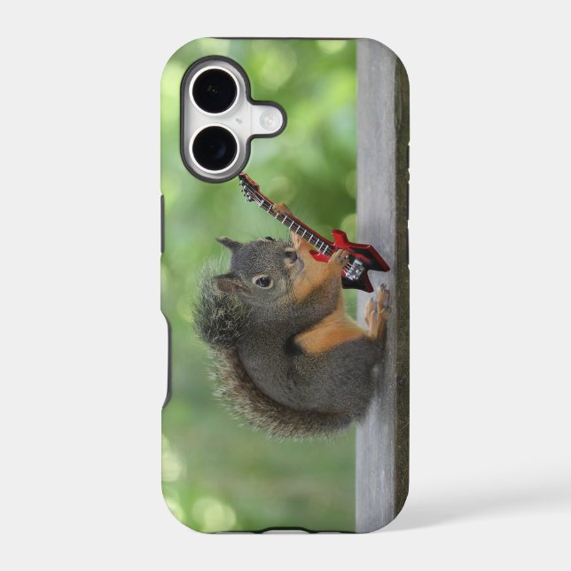 Squirrel Playing Electric Guitar Iphone Case (Back)