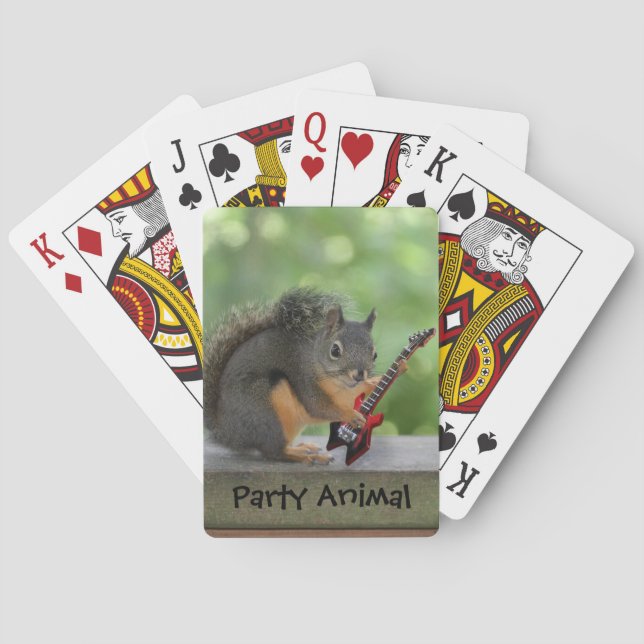 Squirrel Playing Electric Guitar Poker Cards (Back)