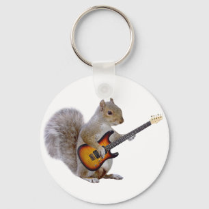 Squirrel Playing Guitar Keychain
