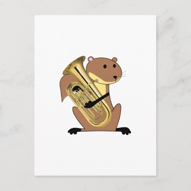 Squirrel Playing the Euphonium Postcard (Front)