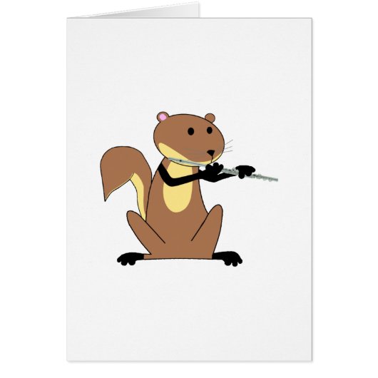 Squirrel Playing the Flute Cards (Front)