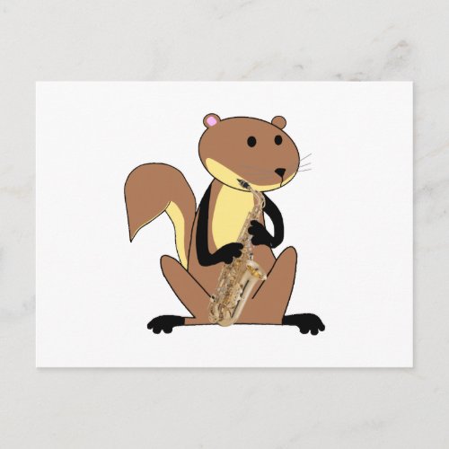 Squirrel Playing the Saxophone Postcard