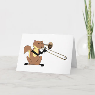 Squirrel Playing the Trombone Card
