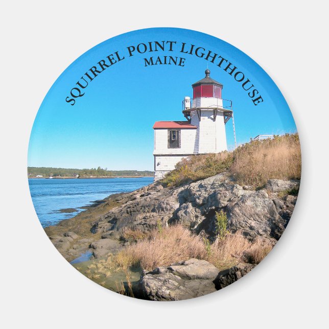 Squirrel Point Lighthouse, Maine Round Magnet (Front)