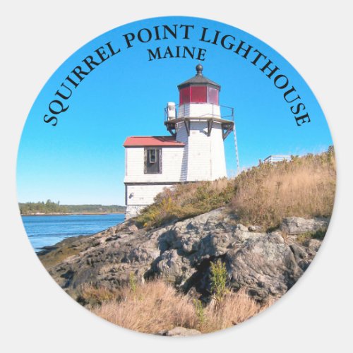 Squirrel Point Lighthouse Maine Round Stickers