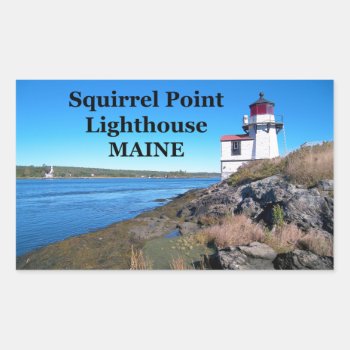 Squirrel Point Lighthouse  Maine Stickers by LighthouseGuy at Zazzle