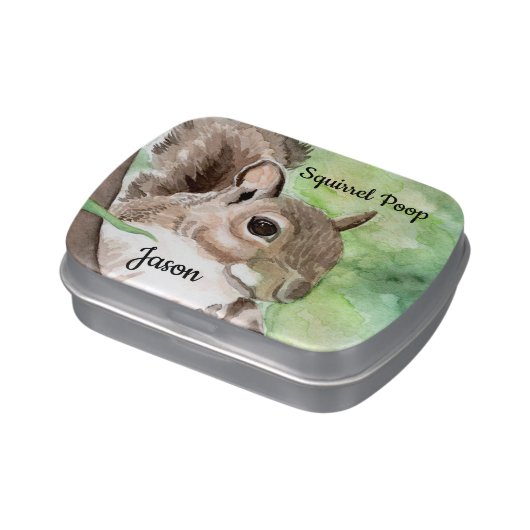 Squirrel Poop Candy Funny Gag Gift, Kid's NAME Candy Tin (Side)