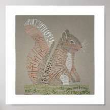 Squirrel Portrait Calligram