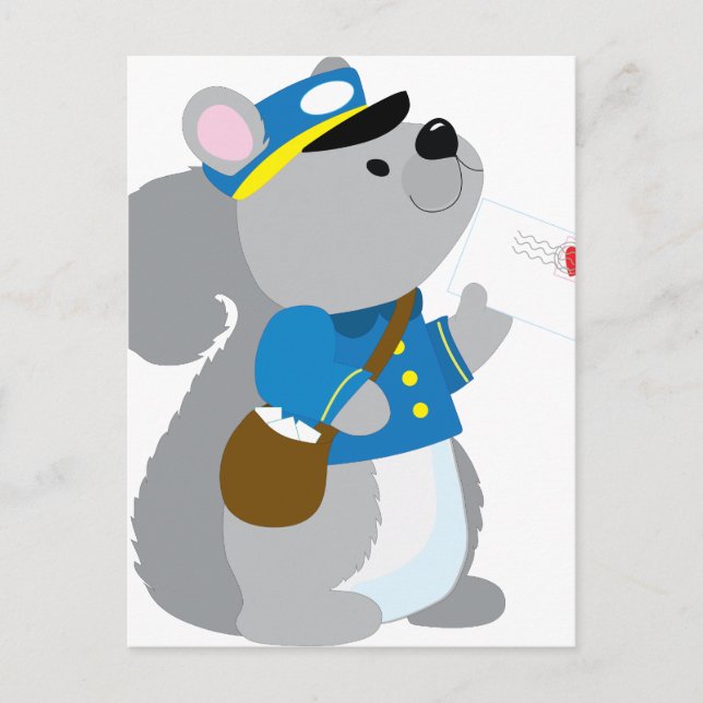 Squirrel Postman Postcard (Front)