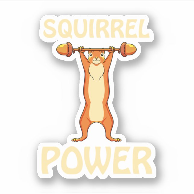 Squirrel Power Squirrel Rodent Animal Lovers. Perf Sticker (Front)