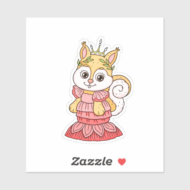 Squirrel Princess Sticker (Sheet)