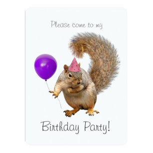 Squirrel Birthday Invitations | Zazzle