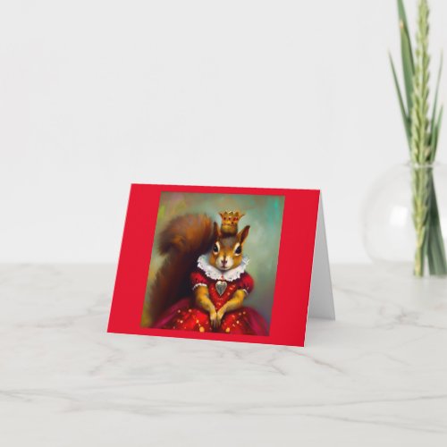 Squirrel Queen of Hearts Card