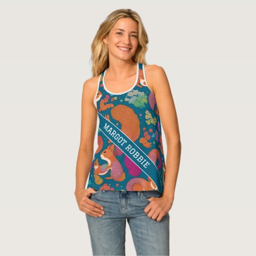 Squirrel Rainbow Colorful Personalized Pattern Tank Top