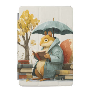 Squirrel Reading Books Under an Umbrella iPad Mini Cover