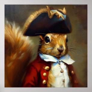 Squirrel Redcoat Poster