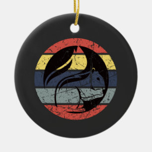 Squirrel Retro Ceramic Ornament