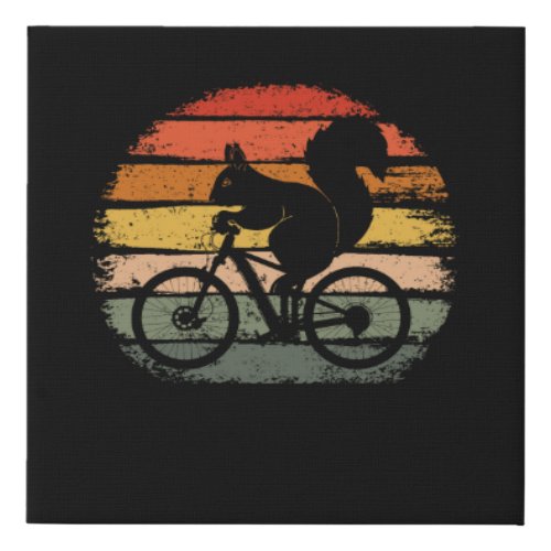 Squirrel Riding A Bicycle Vintage Bike Squirrel Faux Canvas Print