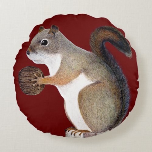 Squirrel Round Pillow