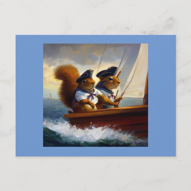 Squirrel Sailors Postcard (Front)