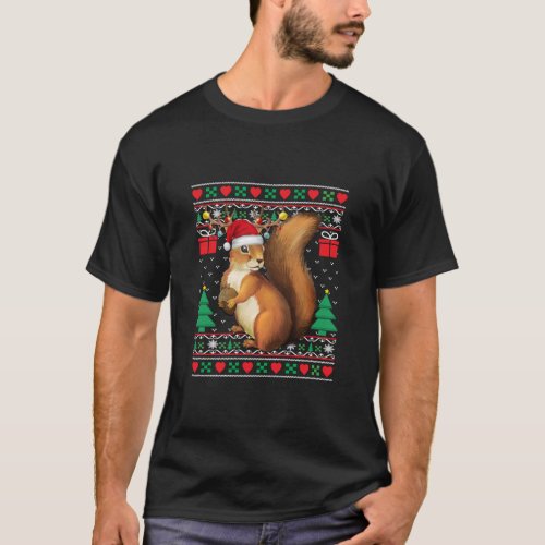 Squirrel  Santa Hat Matching Ugly Squirrel Christm T_Shirt