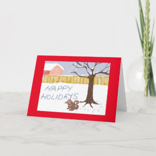 Squirrel Says Happy Holidays Holiday Card