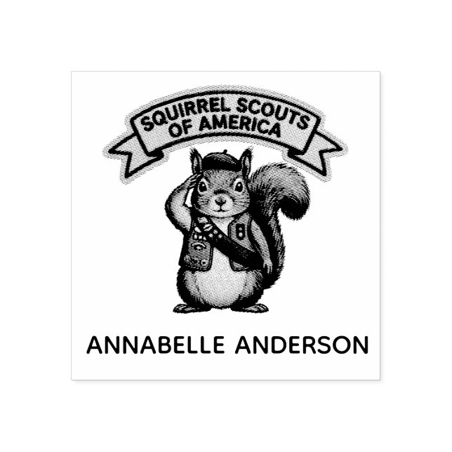 Squirrel Scouts Personalize Rubber Stamp (Imprint)