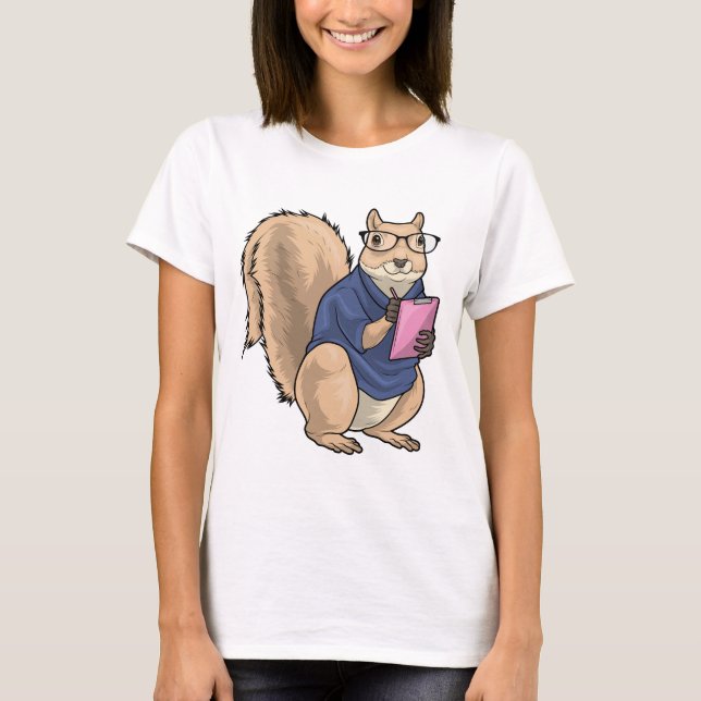 Squirrel Secretary Glasses T-Shirt (Front)