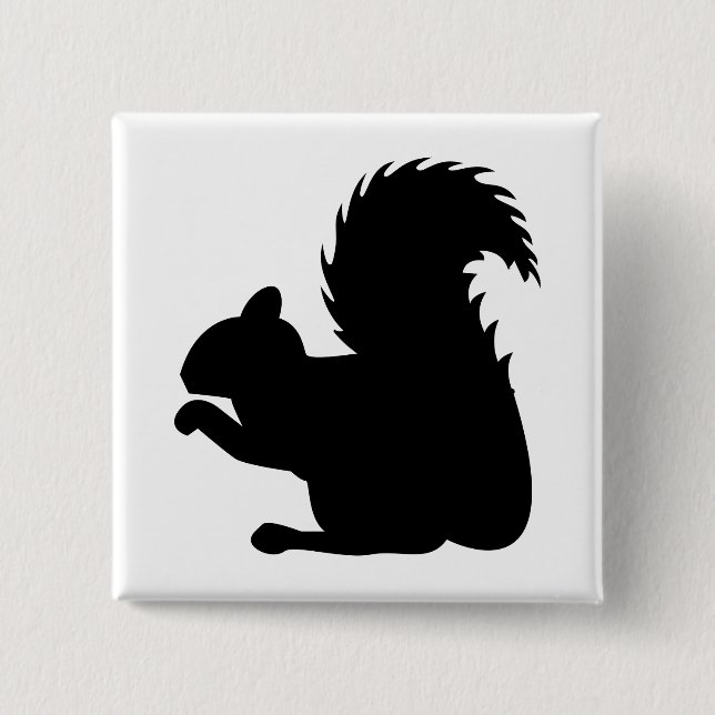 Squirrel Silhouette Button (Front)